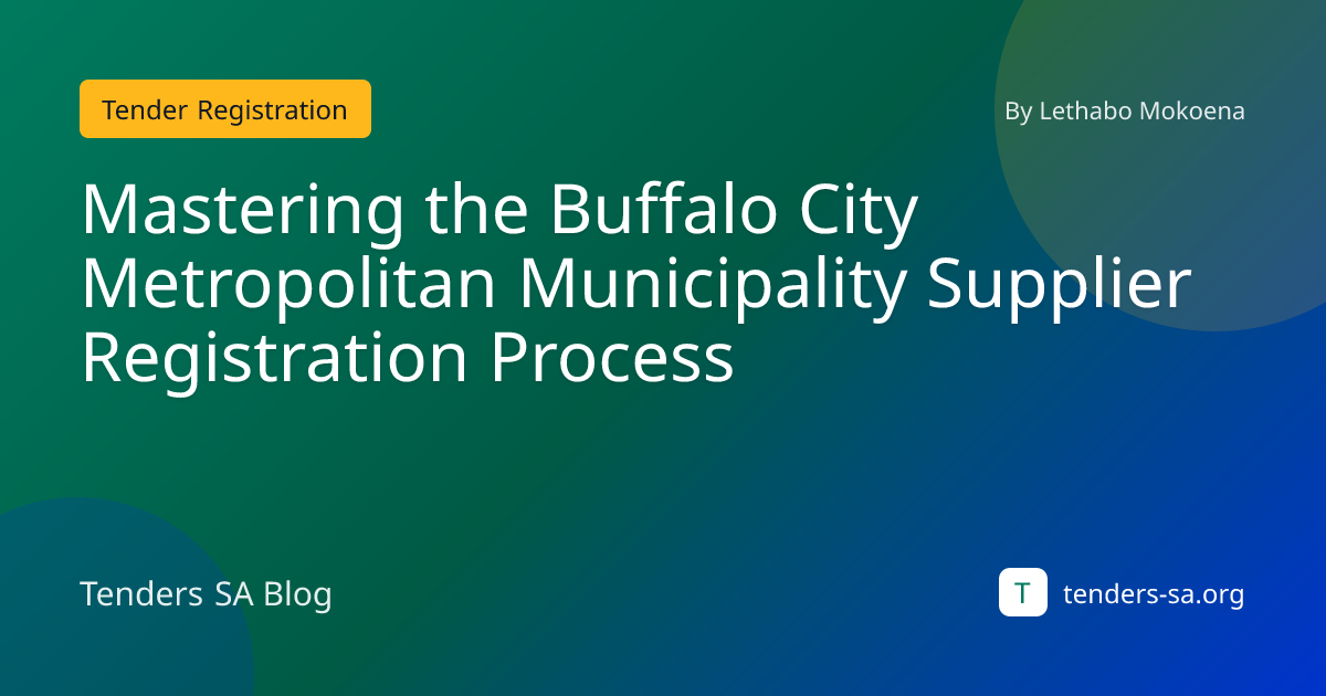 Buffalo City Supplier Registration Guide 2025 | Tender SA