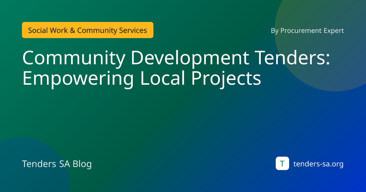 Community Development Tenders | EPWP & Youth Projects Guide