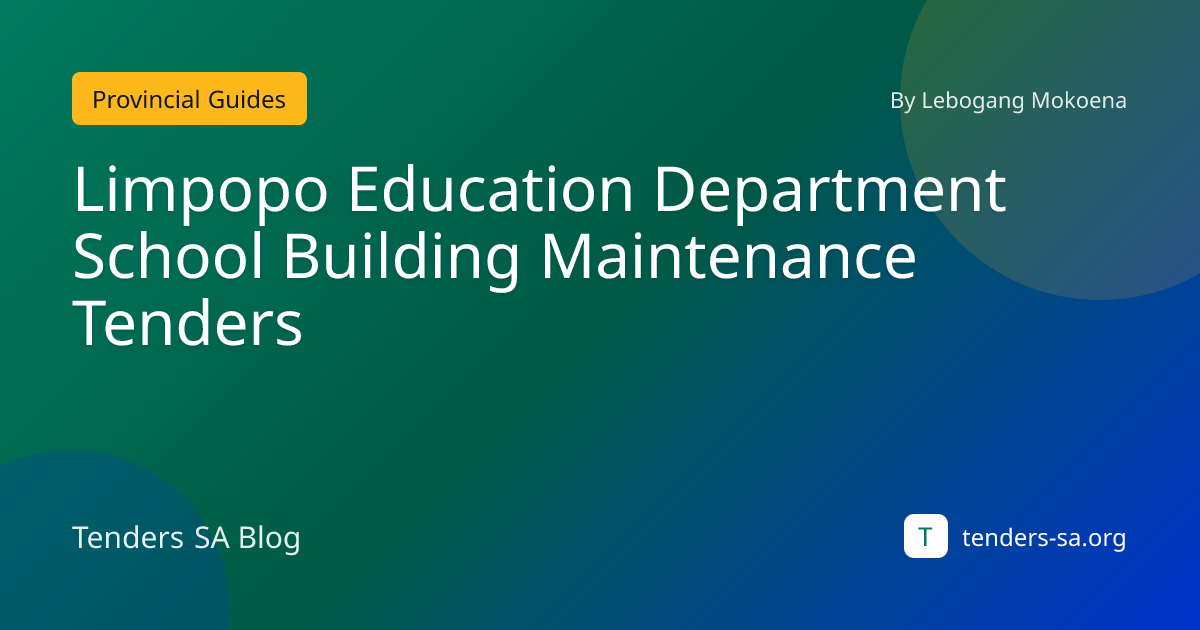 Limpopo Education Department School Building Maintenance Tenders 2026