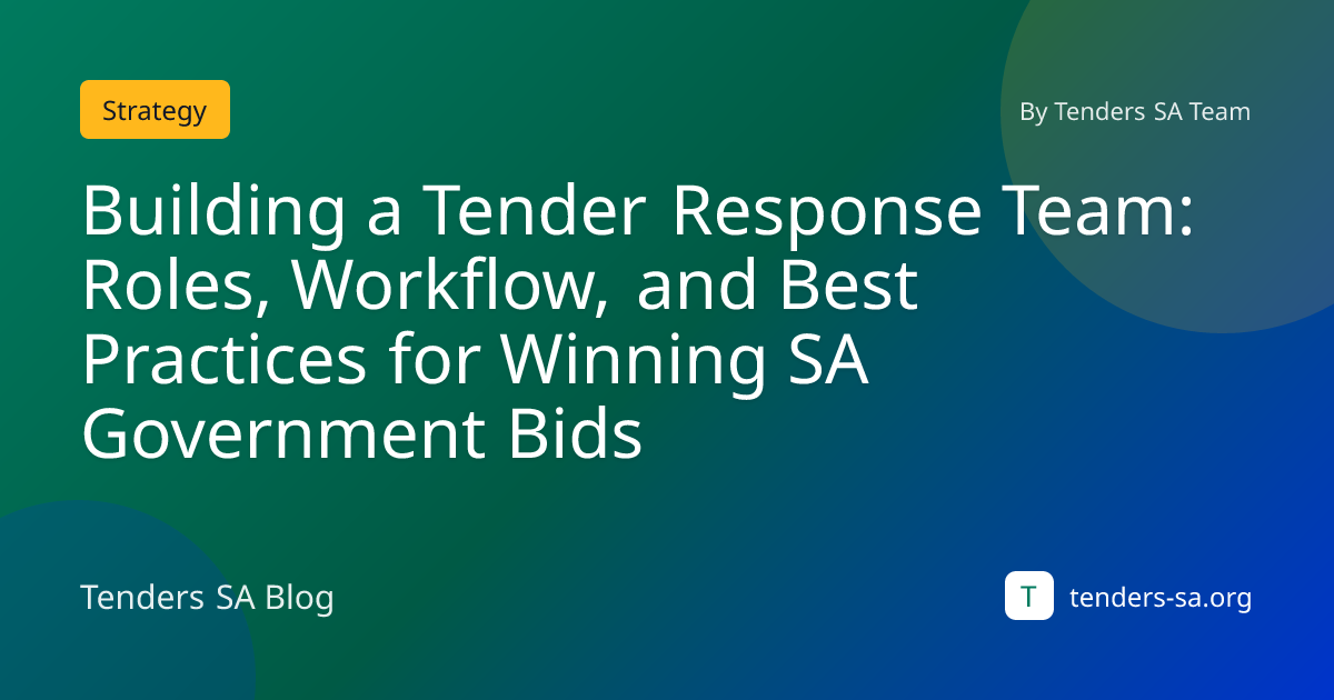 Building a Tender Response Team for SA Government Bids | Tenders SA