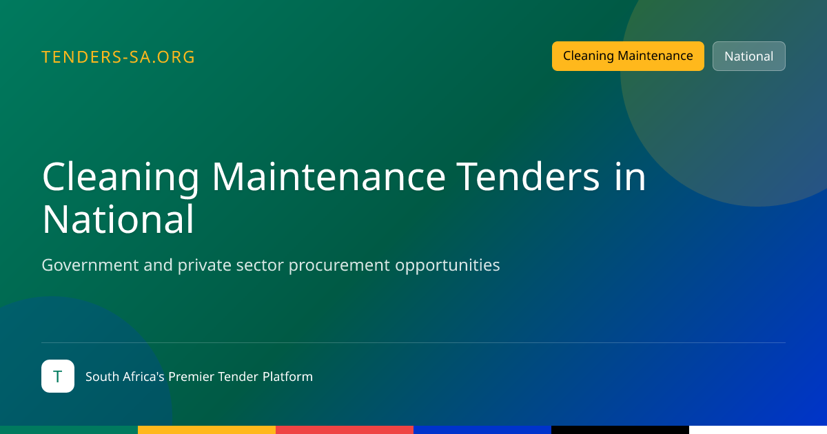 Cleaning Maintenance Tenders National | October 2026