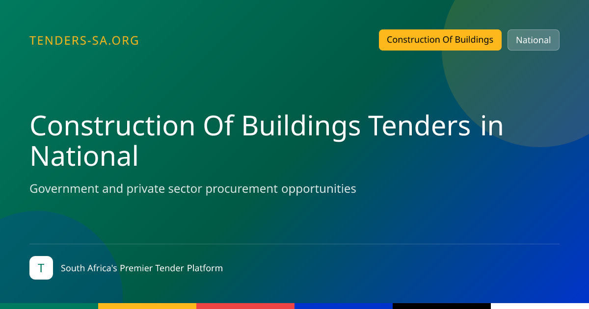 Construction Of Buildings Tenders National | September 2026