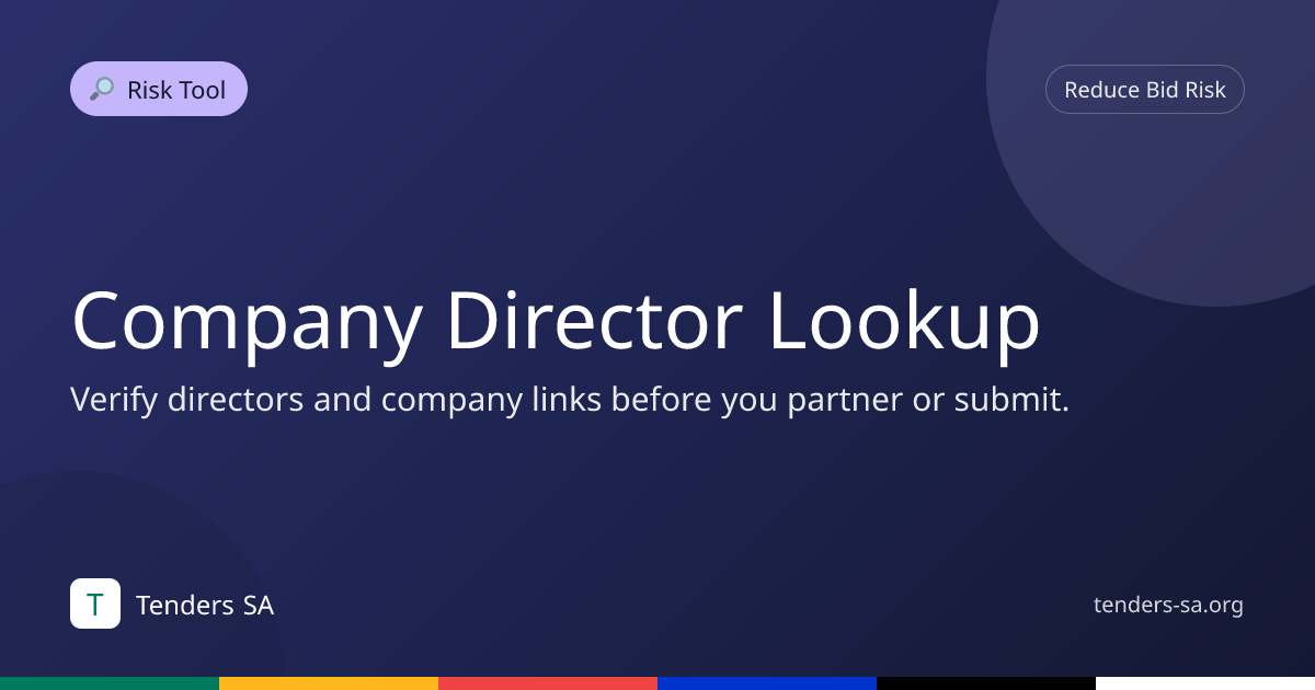 Company & Director Lookup | Live CIPC Data | Tenders SA
