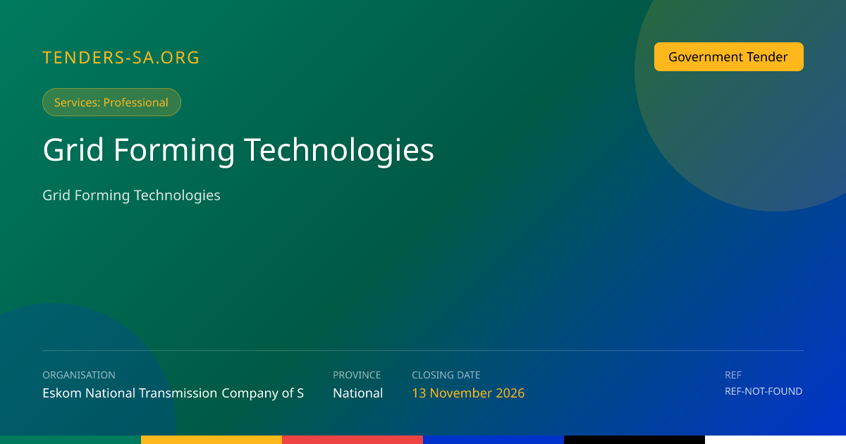 Grid Forming Technologies RFI - Eskom NTCSA
