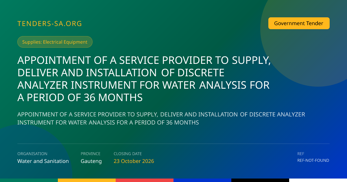 Tender Application Workspace | Tenders SA