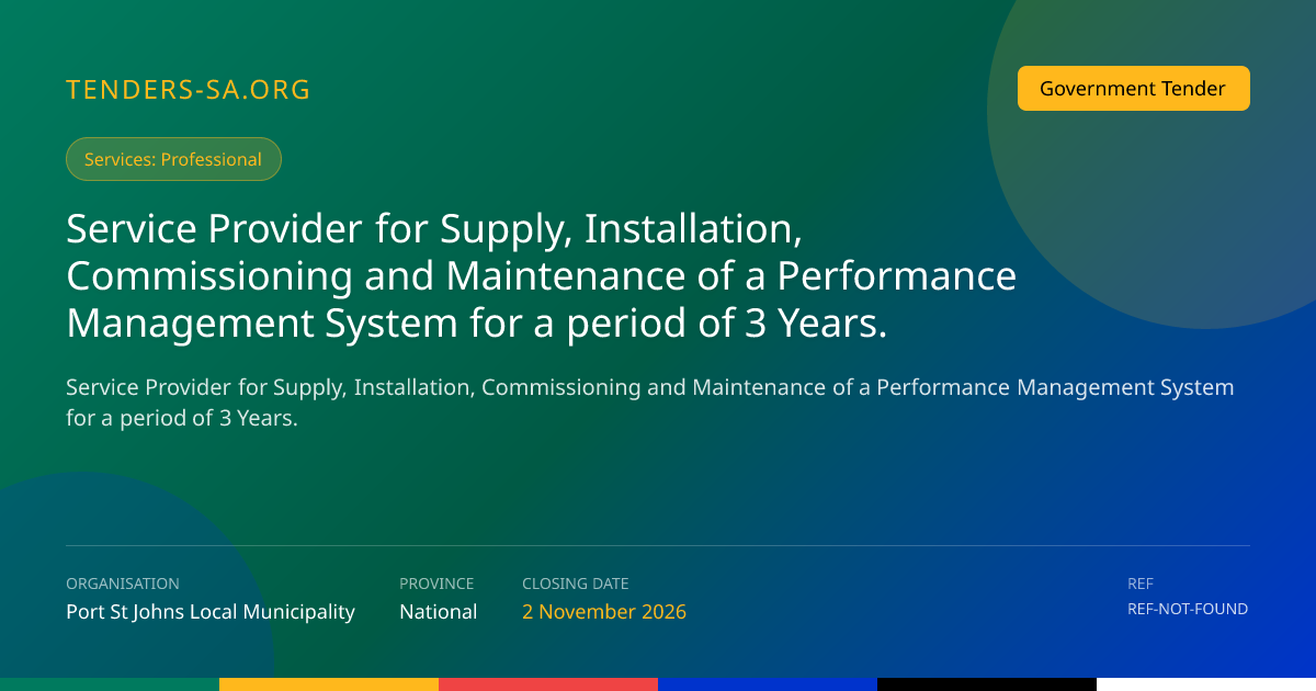 Tender Application Workspace | Tenders SA