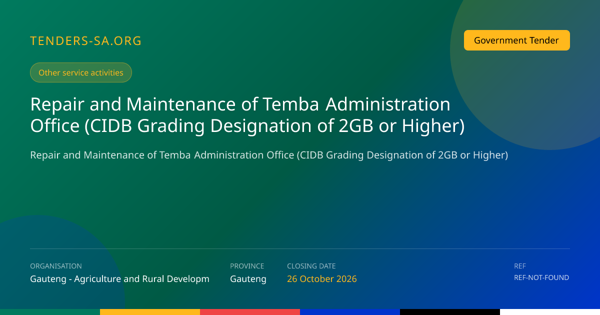 Tender Application Workspace | Tenders SA