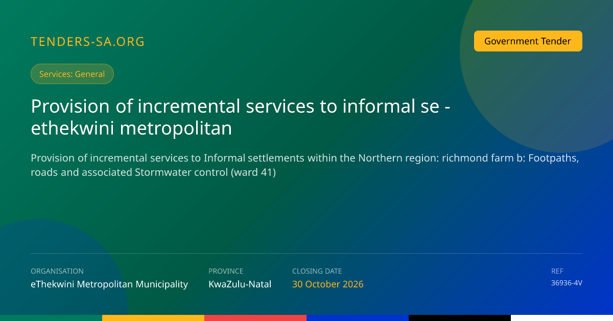 36936-4V Tender Application Workspace | Tenders SA