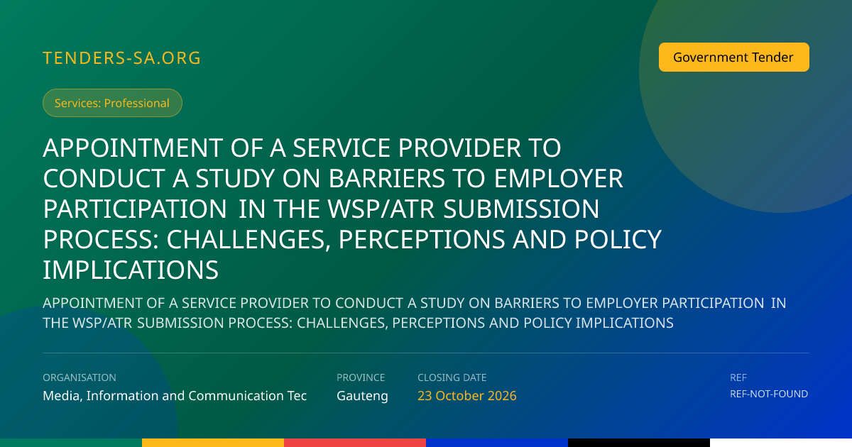 MICT SETA – WSP/ATR Employer Participation Study (Gauteng)
