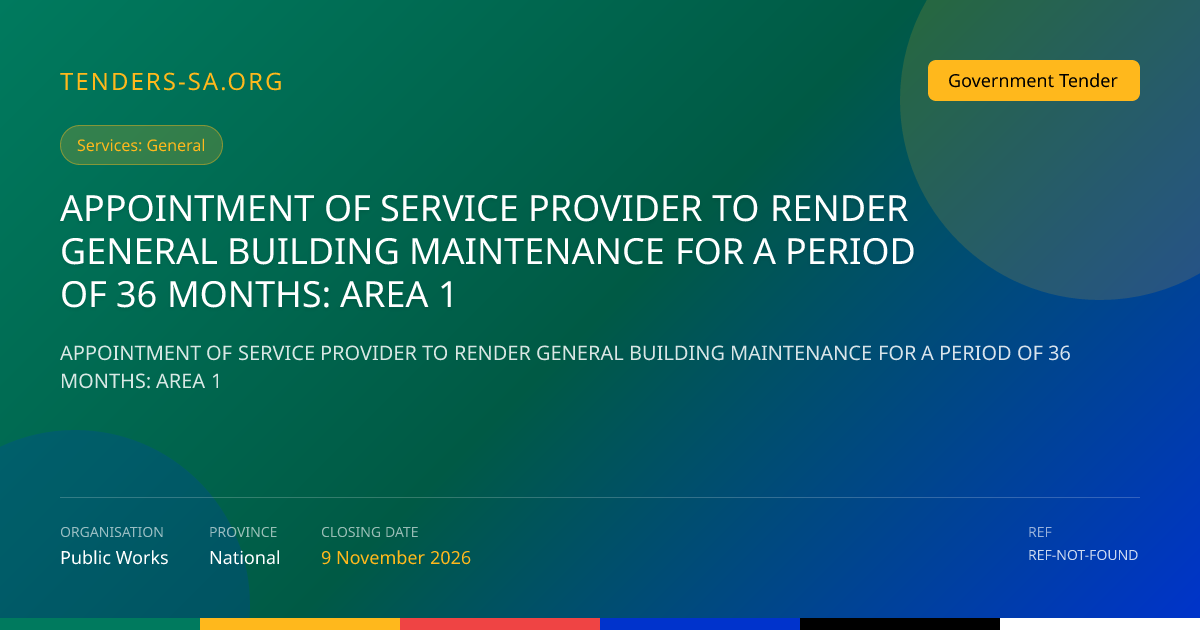Tender Application Workspace | Tenders SA