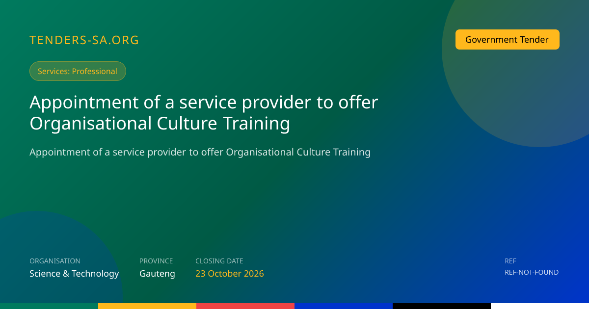 Tender Application Workspace | Tenders SA
