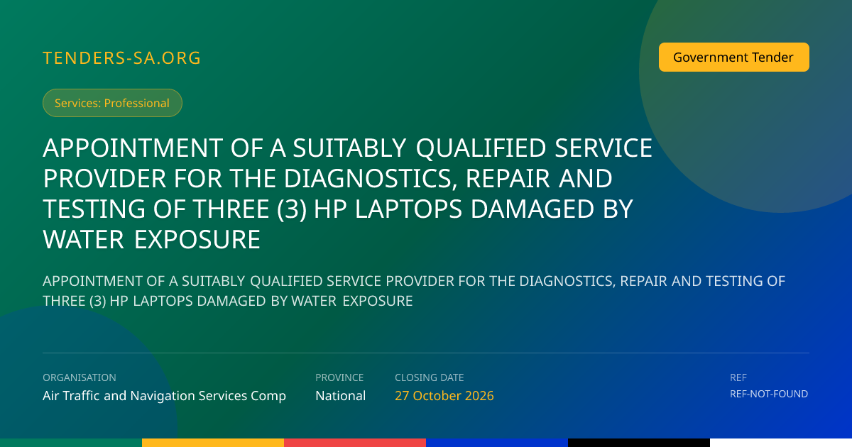ATNS: Repair of 3 Water-Damaged HP Laptops, Gauteng