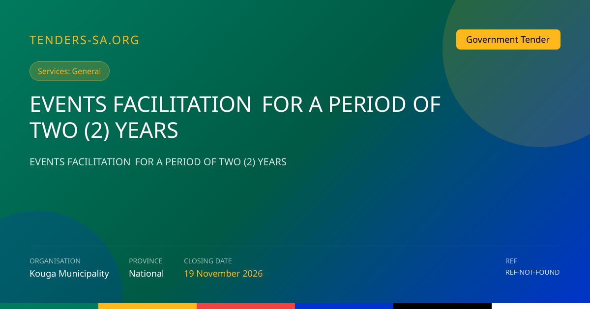 Events Facilitation Tender – Kouga Municipality, Eastern Cape