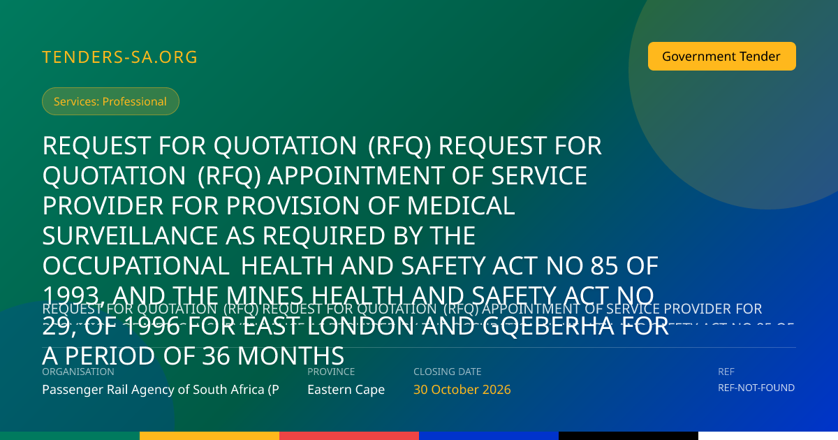 Tender Application Workspace | Tenders SA
