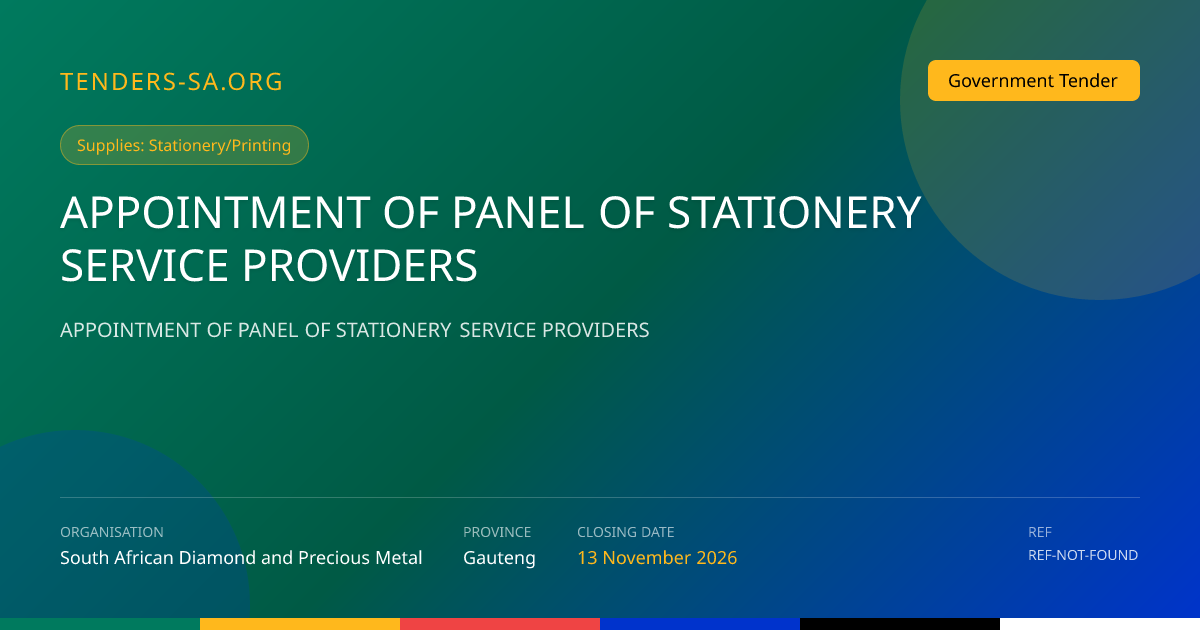 Tender Application Workspace | Tenders SA