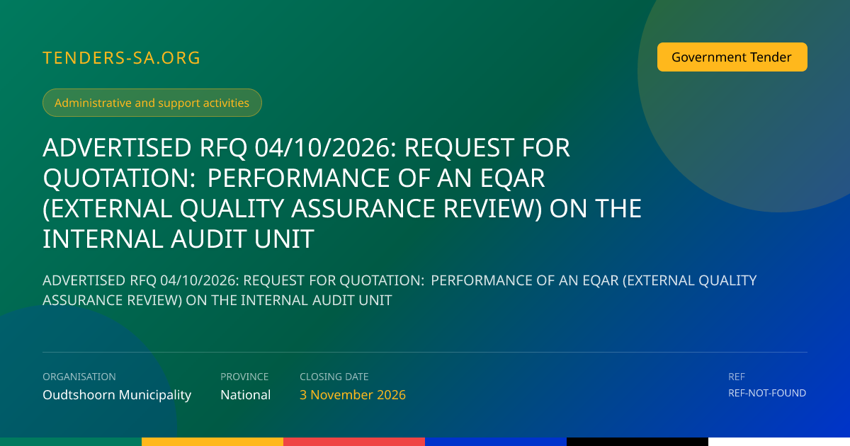 Tender Application Workspace | Tenders SA