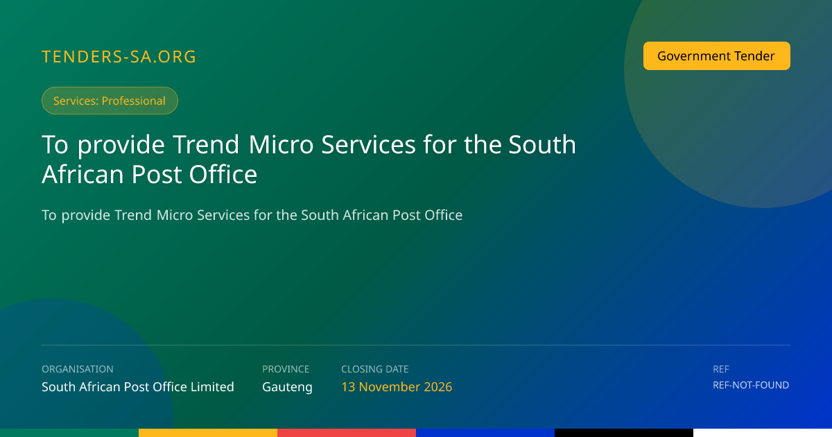 Tender Application Workspace | Tenders SA