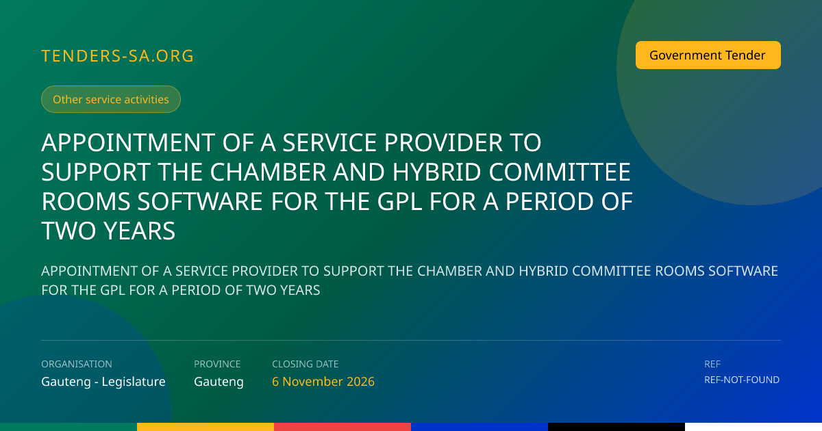Support for Chamber & Hybrid Committee Rooms Software – 2-Year Contract ...