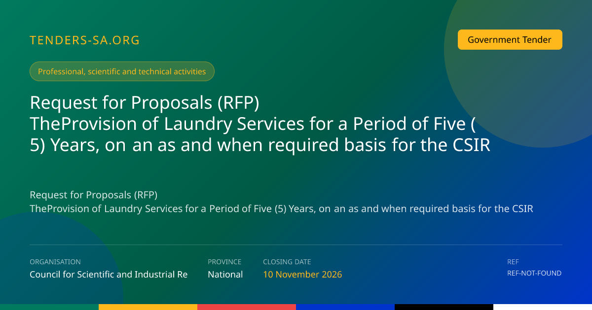 Provision of Laundry Services – 5-Year CSIR RFP (National)