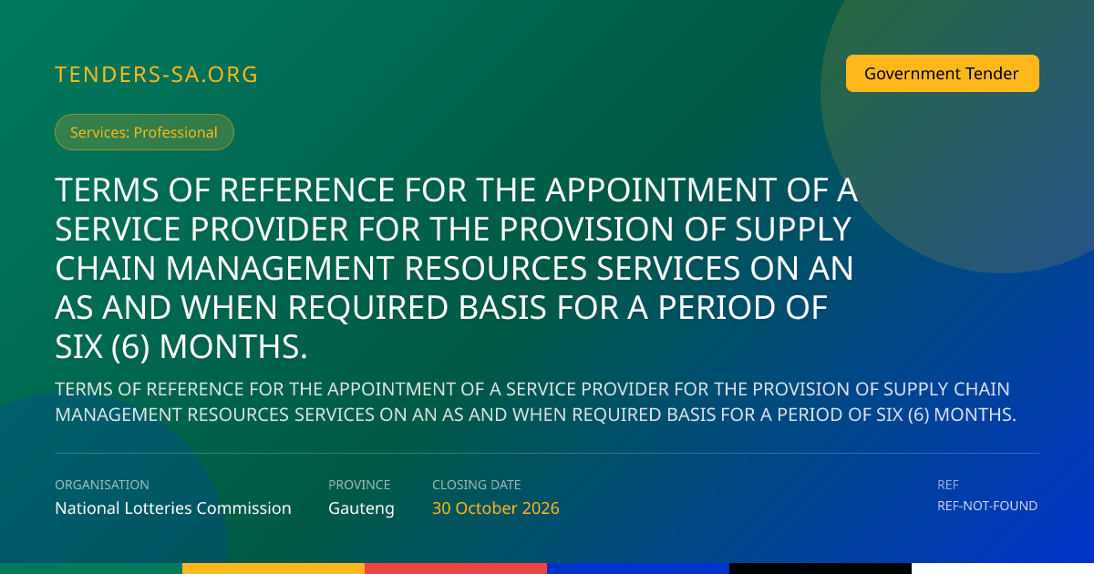 SCM Resources Services (6 Months) - National Lotteries Commission