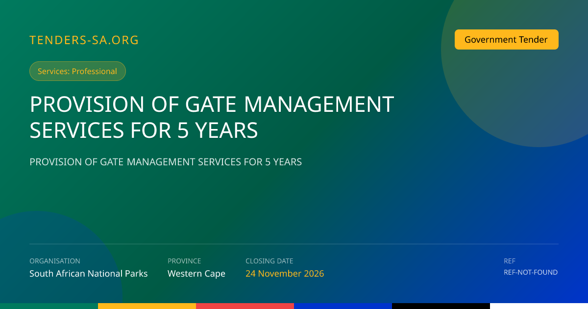 Gate Management Services Tender, SANParks Western Cape