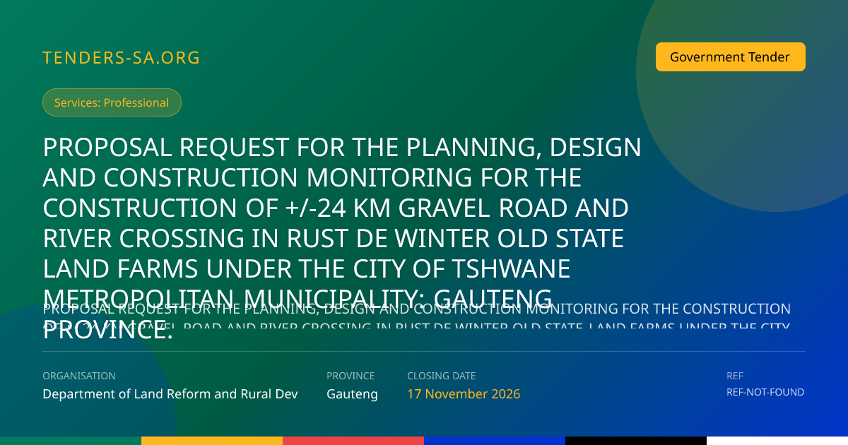 Tender Application Workspace | Tenders SA
