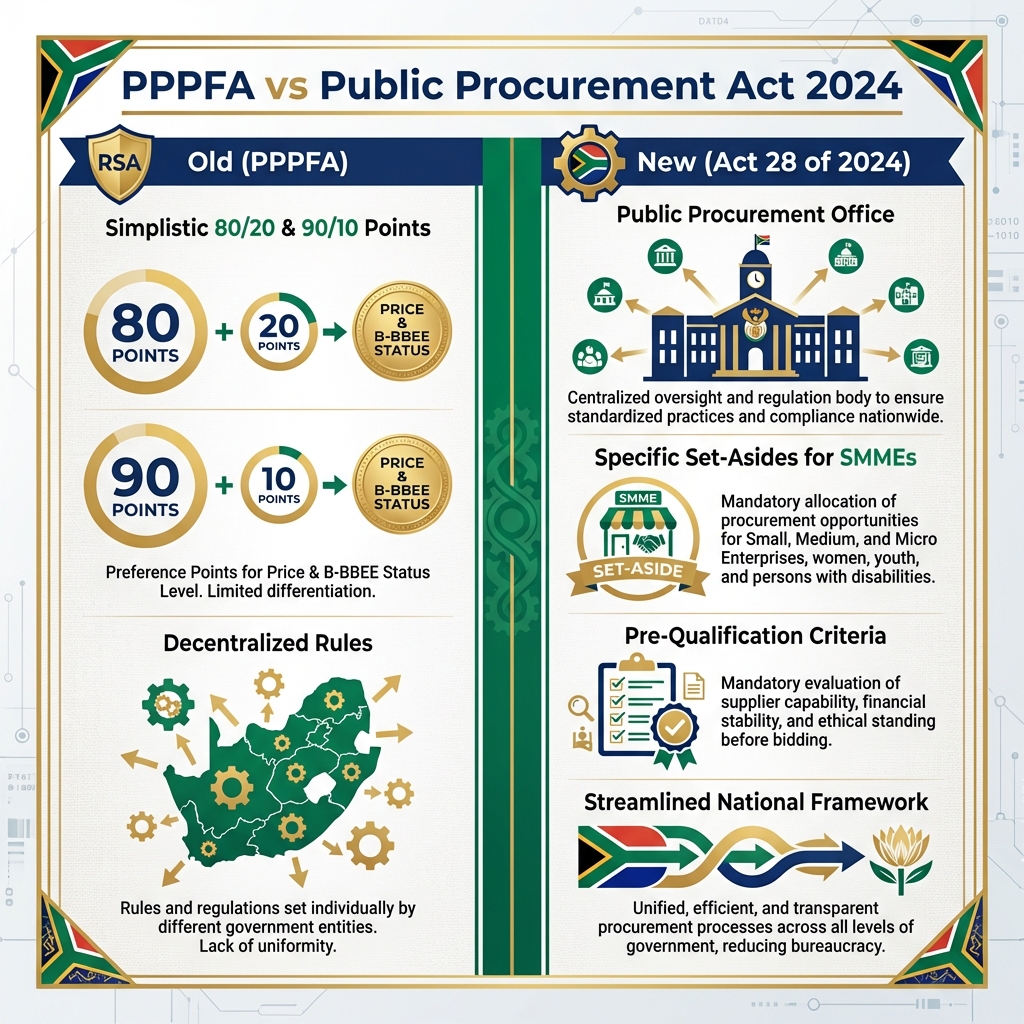 Comparison of PPPFA vs Public Procurement Act 2024