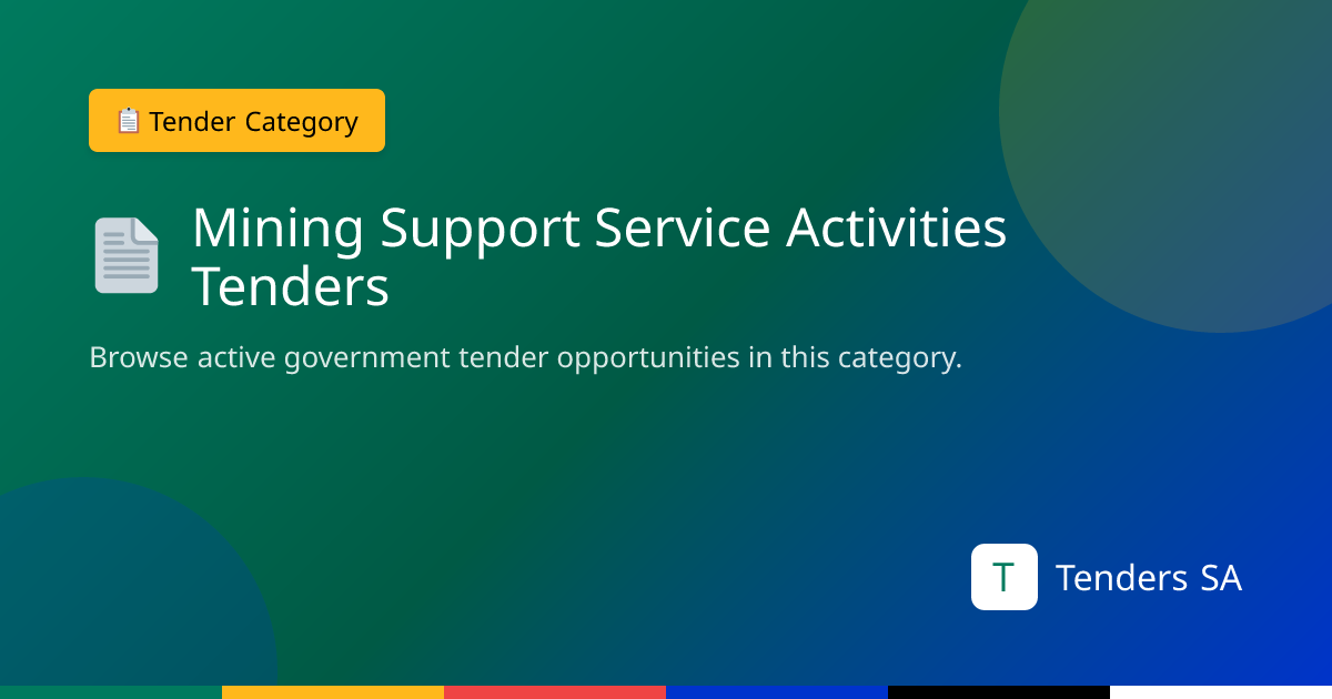 Mining support service activities Tenders | Business Opportunities in ...