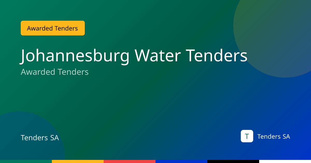 Johannesburg Water Awarded Tenders 2026 | Tenders SA