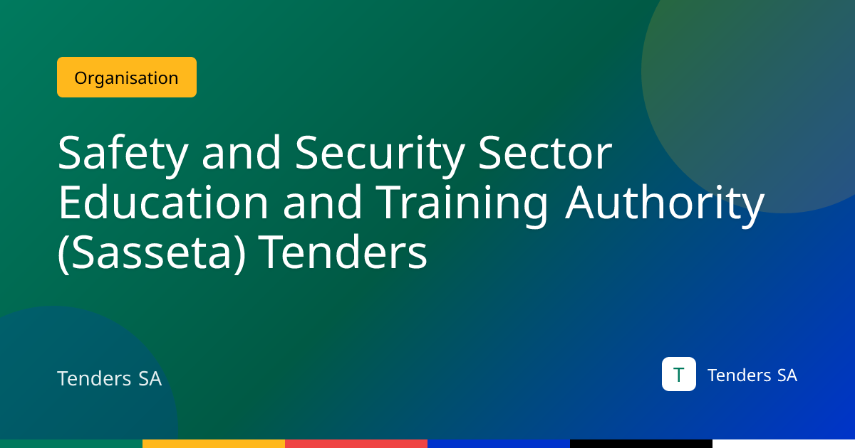 Safety and Security Sector Education and Training Authority (Sasseta ...